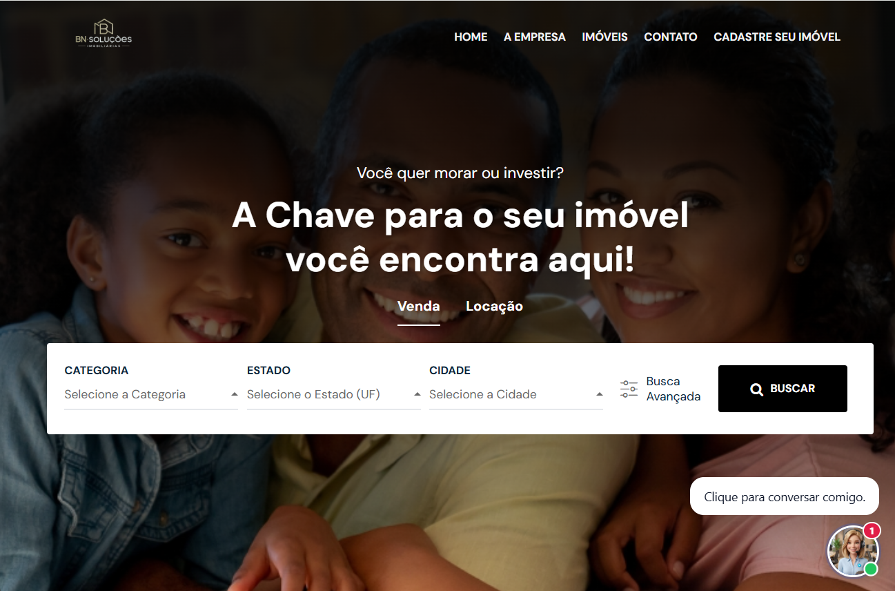 Site desenvolvido pela Cibien Design para BN Imob — Imobiliária de alto padrão