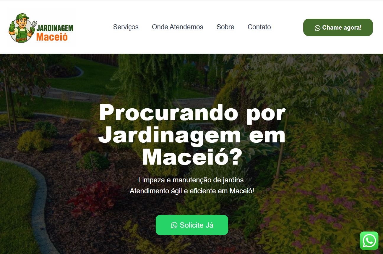 Site desenvolvido pela Cibien Design para Jardinagem Maceió — Jardinagem e paisagismo